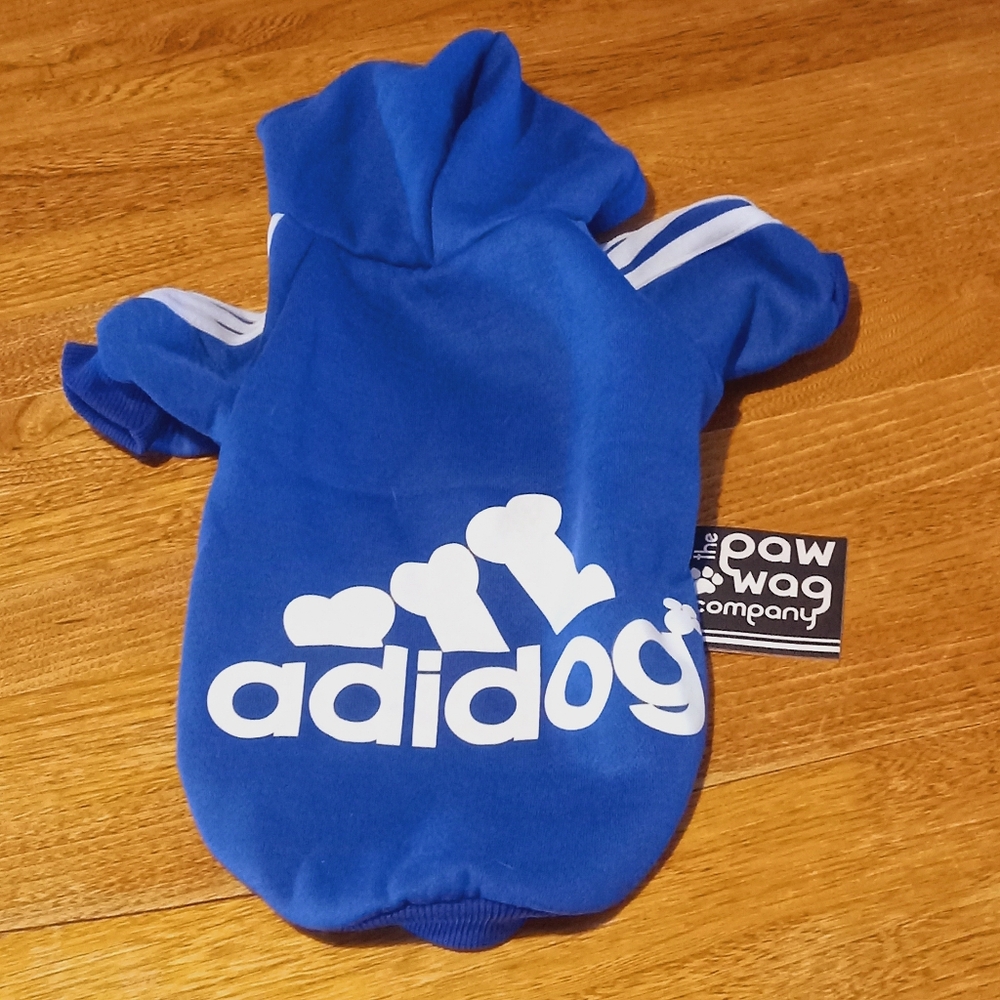Adidog Hoodie size M Blue And White NWT